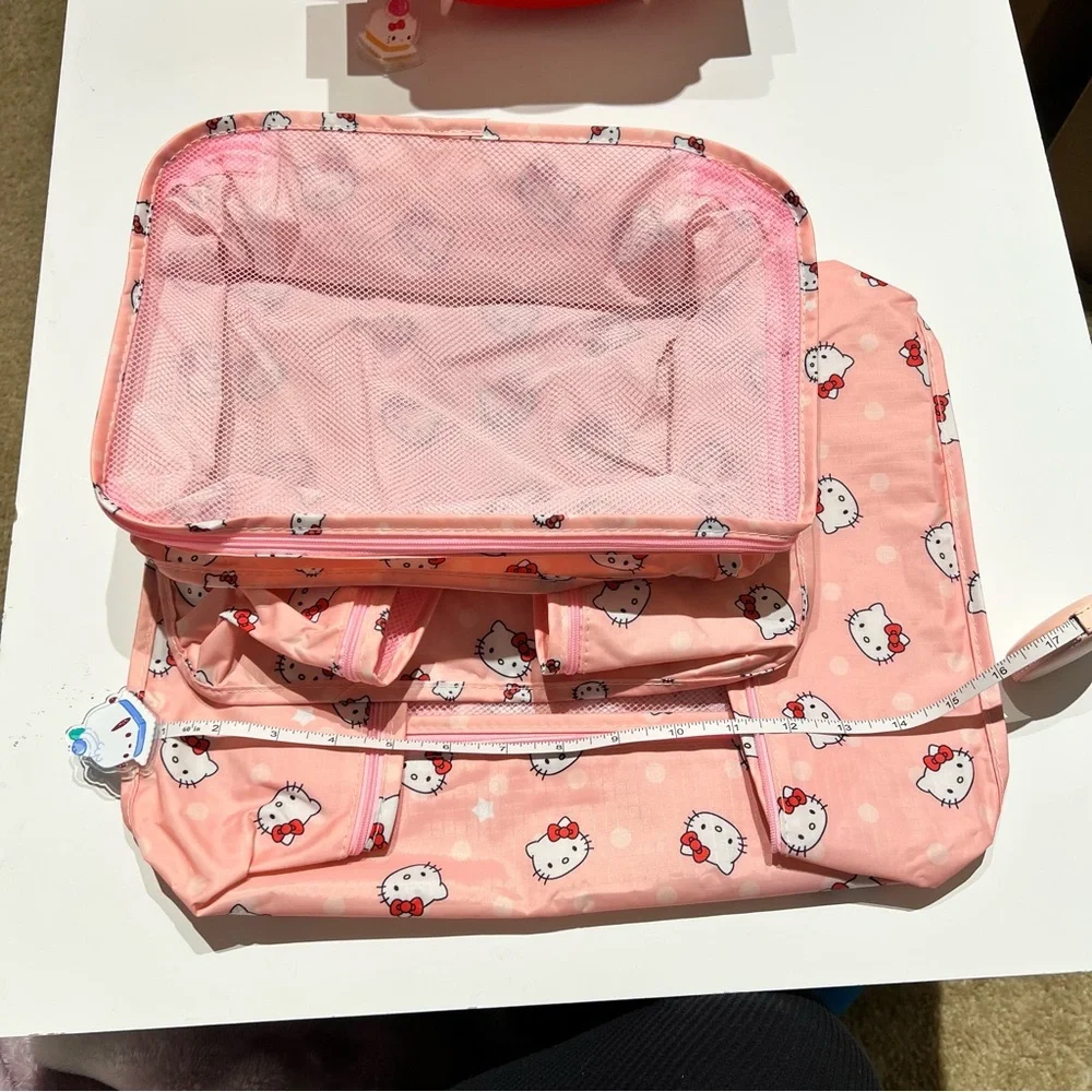 New Unused Pink Hello Kitty travel storage Bag Set 6pc
